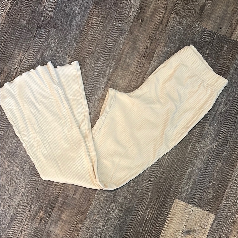 Target Soft Cream Ribbed Bottoms - Picture 3 of 4